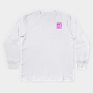 Oat Milk- A hug in a carton (pink) Kids Long Sleeve T-Shirt